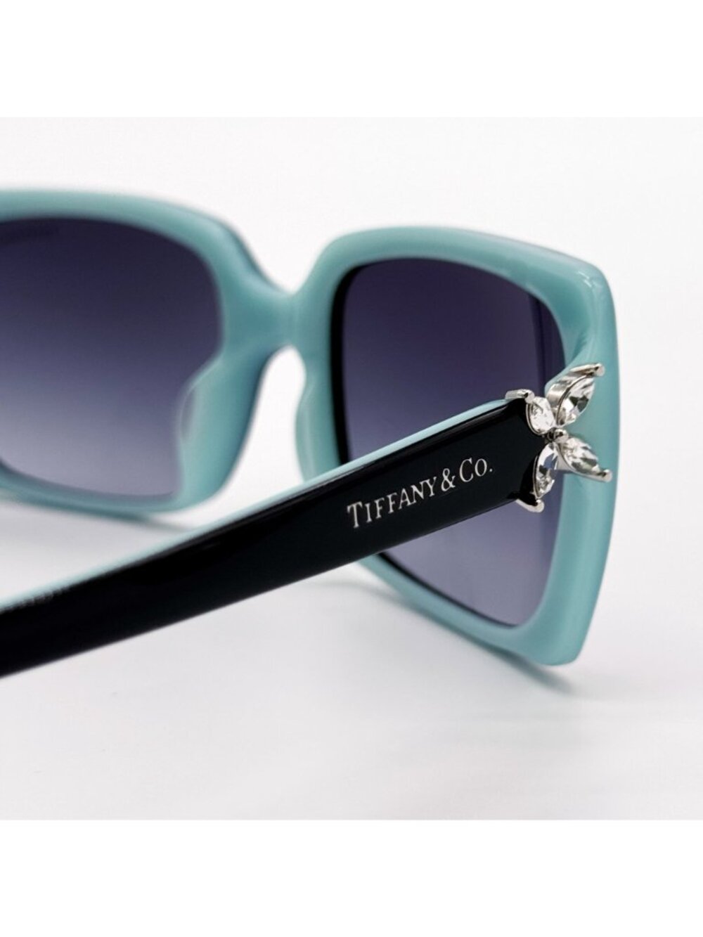 New Tiffany & Co Sunglasses TF4047B 8055/3C Black Blue Women Eyewear - Picture 7 of 10